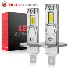 BULLVISION 2 Pcs Mini H1 Luzes LED 55W Lâmpada Automática 1 : 1 Tamanho Turbo Diodo Sem Fio 6000K Plug and Play V130