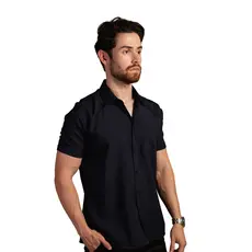 Camisa Social Masculina Preta Camisa Social Colarinho Italiano Qualidade