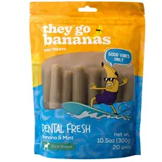 Snack Dental Fresh Banana & Hortelã para Cães Pequeno Porte 20 Unidades 300g