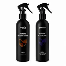 Kit Perfume Pet Peluche Blueberry + Pitanga Negra 200ml Cães Gatos Cheiro Duradouro Premium