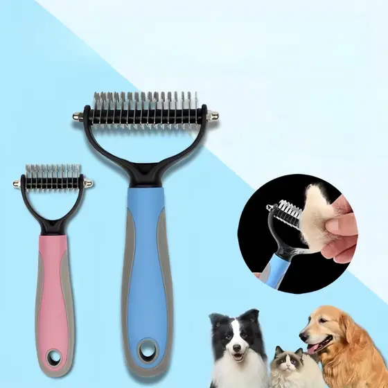 Escova Pente Plastico Ferro Para Pentear Cachorros e Gatos Pet Tirar os Pelos