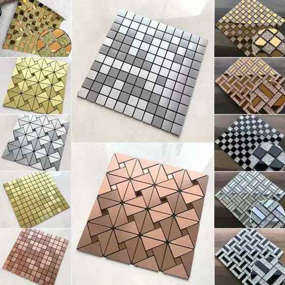 Pastilhas Auto Adesivo Decorativo Parede Prateada Metalizada Espelhada 30x30cm
