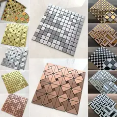 Pastilhas Auto Adesivo Decorativo Parede Prateada Metalizada Espelhada 30x30cm