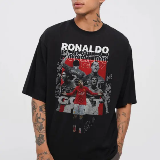 Camiseta Vintage Cristiano Ronaldo CR7 Malha 100%  Algodão Unissex Envio Imediato