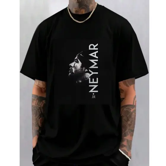 Camiseta Neymar Jr Futebol Casual 100% Algodão Vintage Envio Imediato