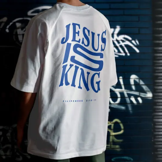 Camiseta   Jesus Is King Moda Religiosa 100% Algodão Envio Imediato