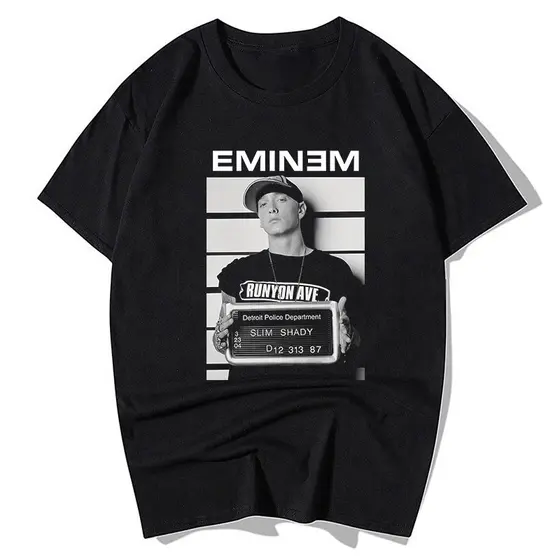 Camiseta 100% Algodão Estampa Eminem Cantor Rapper Lançamento Vintage
