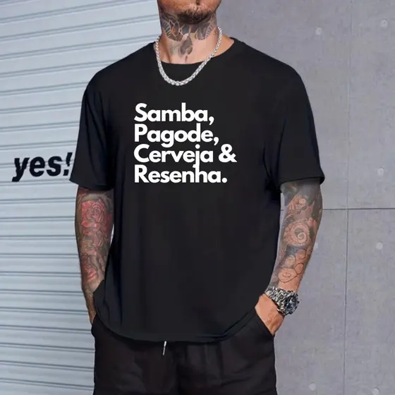 Camiseta Frases Samba pagode Cerveja 100%algodao Varias Cores