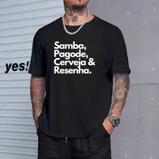 Camiseta Frases Samba pagode Cerveja 100%algodao Varias Cores