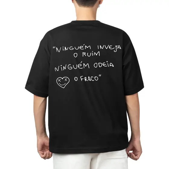 Camiseta 100% Algodão Frase Ninguem Inveja O Ruim Lançamento Envio Imediato