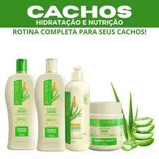 Cachos Bioextratus–Shampoo| Condicionador |Finalizador 500ml|Máscara 250g/1kg|Babosa e Macadâmia
