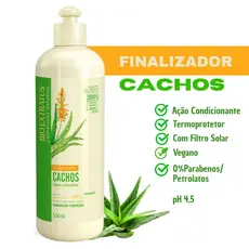 Finalizador Cachos BioExtratus 500ml Creme Pentear Babosa E Macadâmia Vegano C/Termoprotetor
