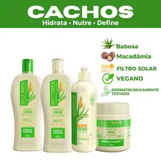 Cachos BioExtratus Shampoo | Condicionador | Finalizador 500ml | Máscara 250g Babosa E Macadâmia