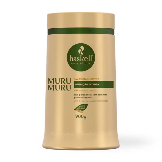 Máscara Nutritiva Haskell  Murumuru 900g | Nutrição Intensa, Sem Parabenos, Low Poo, Vegana