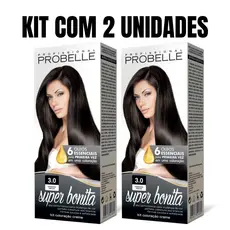 Kit 2 Tintas Super Bonita 50g 3.0 Castanho Escuro - Probelle Coloração