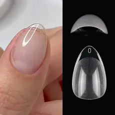 120 Tips Unha Postiça Super Amêndoa Curta | Gel Soft Capa Completa Prensa Fácil Natural Profissional