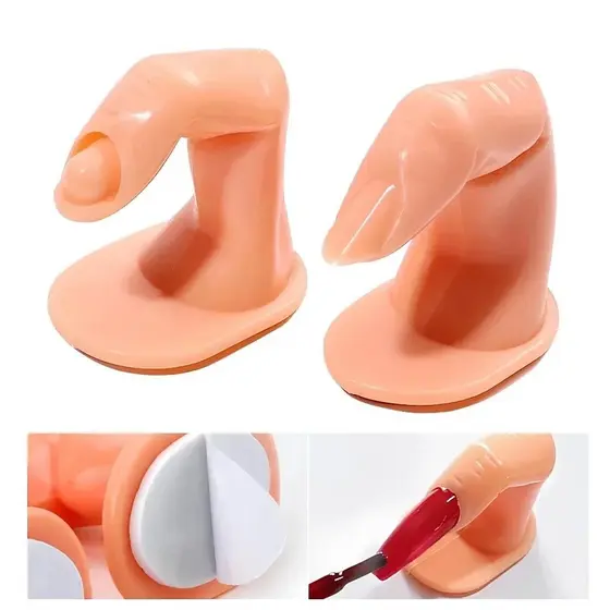 Dedo de Treino Unha Gel Acrigel Fibra Silicone Flexível Para Alongamento