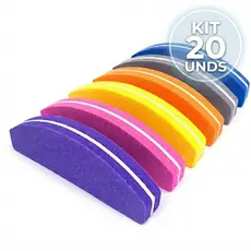 KIT 10/20/40/60 UNIDADES MINI LIXA BUFFER BUMERANGUE FECHA POROS COLORIDO