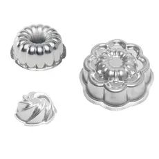 Kit De Formas Bolos Decorados Com 1 Forma Bolo Suíço Vulcão 1 Forma Ballerine Margarida 1 Forma Vulcão Espiral Alumínio Profissional IG92