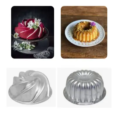 Kit 4 Forma Assadeira Bolo Gelatina Manjar Pudim Decorado de Novela Vulcão Suiça Gomada