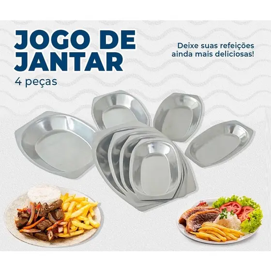 Jogo De Jantar LUXO 4 Peças Em Alumínio If35 ***LANÇAMENTO 2023***