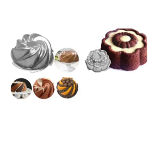 Kit 4 Forma Assadeira Bolo Gelatina Pudim Manjar Decorado Vulcão Ballerine Margarida
