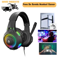 FONE DE OUVIDO GAMER COM MICROFONE RBG LED PARA PC XBOX HEADSET COM FIO FONE PARA COMPUTADOR PARA PS4 PS5 FONE XBOX