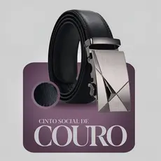 KIT 1 E 2 UNIDADES CINTO SOCIAL COURO FIVELA AUTOMATICA CINTO PRETO DE HOMEM FIVELA PRETA PRATA SOSIAL MARROM