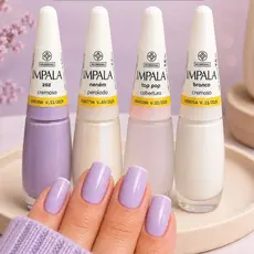 Kit 4 Esmaltes Impala Roxo Francesinha Atacado Manicure Perolado Transparente Branco