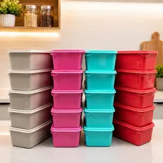 Super Kit 20 Potes 1L com Tampa – Marmita Pronta, Leve pro Trabalho, Freezer e Micro-ondas
