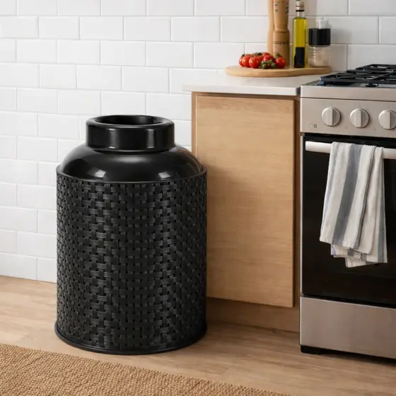 Capa Plástico P/ Botijão De Gás 13kg Rattan Premium Niquelart N623