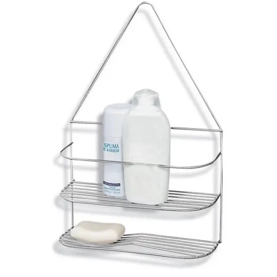 Porta Shampoo Acqua Condiconador Sabonete De Pendurar Box Registro Banheiro Lavabo Cozinha Lavanderia Aço Cromado Niquelart