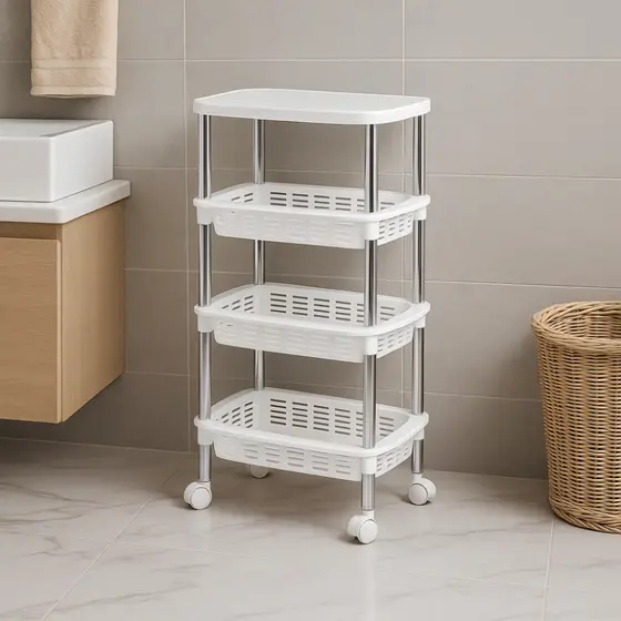 Fruteira Organizador Cromo Colors Retangular com Tampo Niquelart Multiuso N369