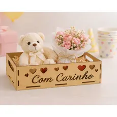 Kit 10 Bandejas Com Carinho e Coração 20x15x5 Café da Manhã presente romântico, Lembrancinhas De Festas Aniversario Cha