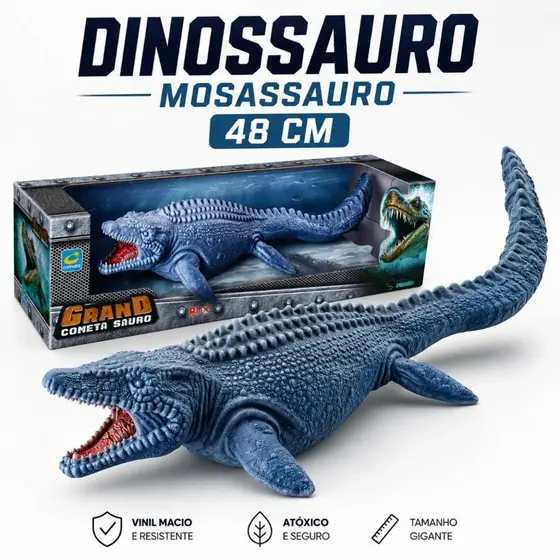 Brinquedo Dinossauro Gigante Mosassauro 48cm Realista Menino
