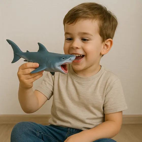 Tubarão de Brinquedo Infantil Animais Aquáticos Marinhos em Vinil Borracha Macia Shark Baby