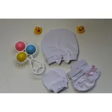 Memelbaby Conjunto touca, luva e sapatinho Graciosa