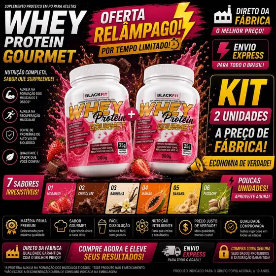 2 WHEY - MAIS SABOROSO E MAIS BARATO - QUALIDADE DA MATÉRIA PRIMA 100% IMPORTADA
