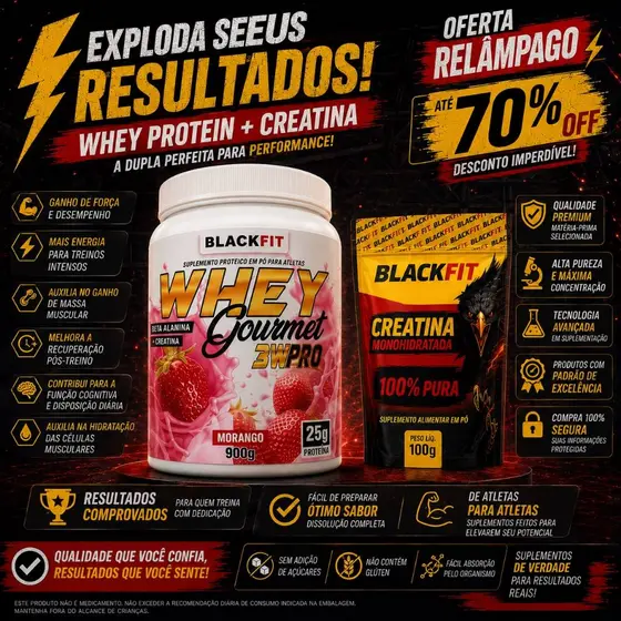 WHEY + CREATINA - O COMBO MAIS BARATO INCRÍVEL E SABOROSO DO BRASIL
