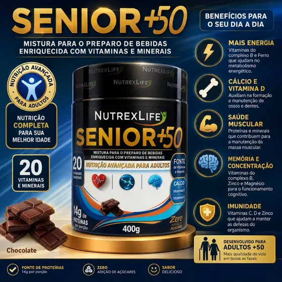 NutrexLife +50 400g Nutrição avançada para longevidade