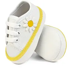 Tenis Bebe Menina Flor Sapatinho Girassol Infantil Conforto Antialergico Moda