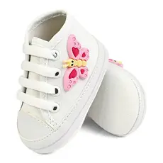 Sapatinho Bebe Menina Borboleta Tenis Feminino Infantil Botinha Cano Alto Moda Antialergico