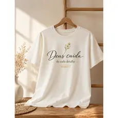 Camiseta Básica Religioso Gospel Frase Unissex Feminino | 100% Algodão