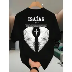 Camiseta Básica Streetwear Unissex 100% Algodão Masculina e Feminina Estampada Isaías Camisa Premium