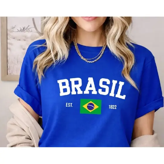 Camisa Feminina Seleção Brasileira Estilo Casual Premium Copa
