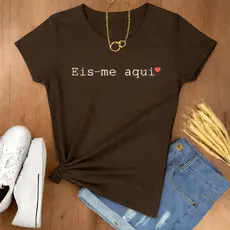 Camiseta Eis-me Aqui Moda Evangélica T-shirt Feminina Gospel Estilo e Fé | Algodão