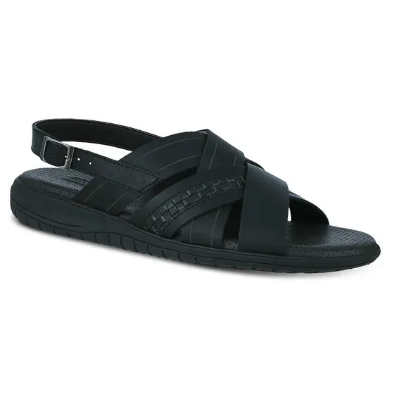 Sandália Masculina Couro Legitimo Ferracini Preta Lancer 1207A