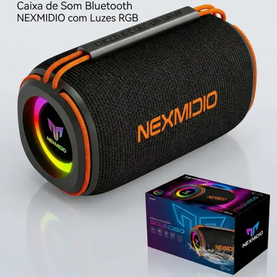 Portátil Caixa De Som Bluetooth Resistente a Água Com Alto Falante Duplo e Luz RGB Caixa De Som Com MD-B01