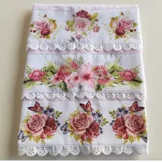 Panos de prato com barra estampada KIT COM 3