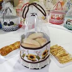 Cesto de Pão redondo Porta pão de tecido